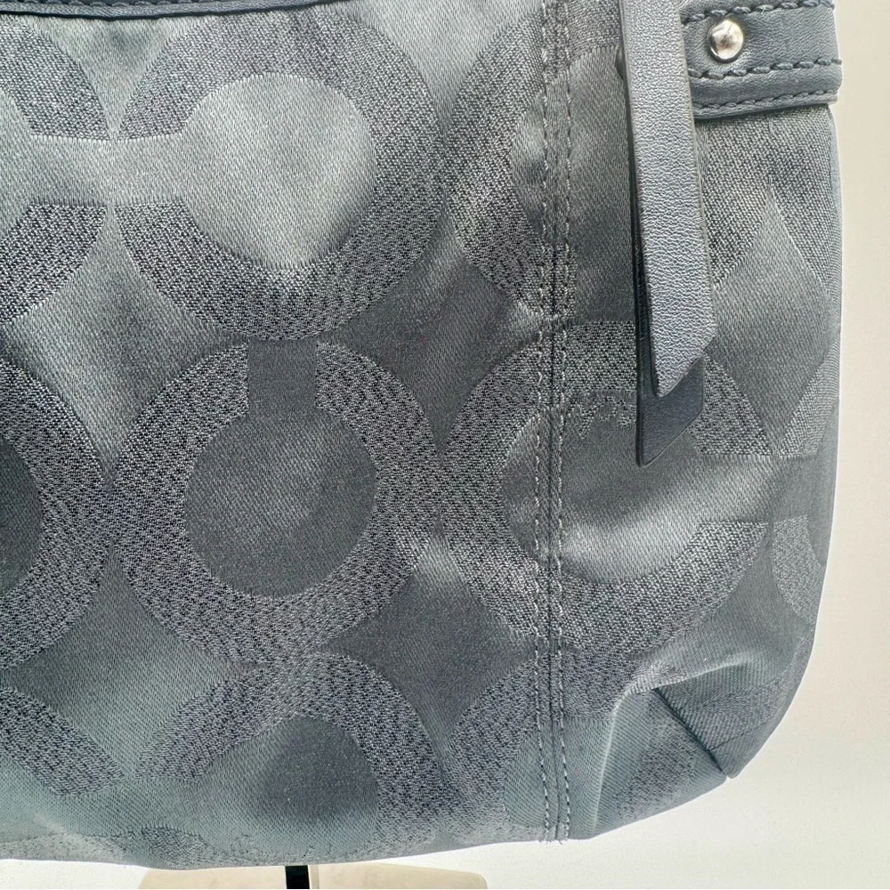 Coach Gray and Blue with Shimmer Shoulder Bag | Very Good Condition